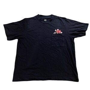 Uniqlo Navy T-Shirt with Floral Pocket